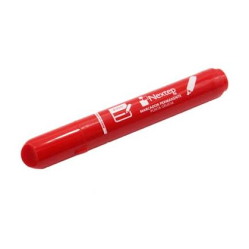 [NEXTEP_NE-075] Nextep Marcador Permanente Nextep Punta Gruesa Cincel 4mm Rojo c/12 Pzas