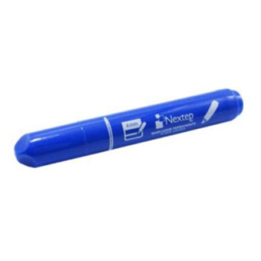 [NEXTEP_NE-076] Nextep Marcador Permanente Nextep Punta Gruesa Cincel 4mm Azul c/12 Pzas