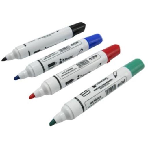[NEXTEP_NE-078] Nextep Juego Marcador Nextep para Pizarrón Blanco 4 Colores Punta Gruesa Cincel 4mm