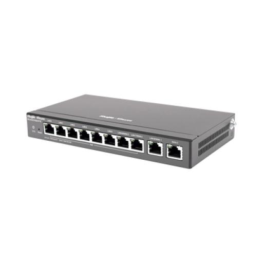 [RUIJIE_RG-EG310GH-P-E] RUIJIE Router administrable , 6 puertos LAN  y 2 puertos LAN/WAN POE+ af/at gigabit hasta 110w, 1 puertos LAN/WAN gigabit y 1 Puerto WAN gigabit, hasta 350 clientes con desempeño de 1.5 Gbps asimétricos