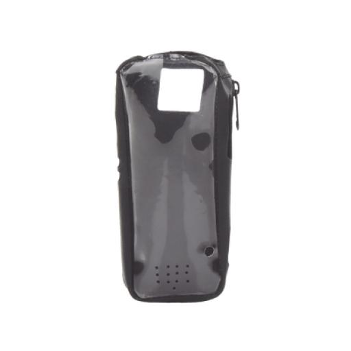 [SYSCOM_FSMIC-A25] Syscom Funda Reforzada en Piel para Cinto, con Cierre y Amplio Visor Frontal Transparente para Radios Aéreos IC-A25.