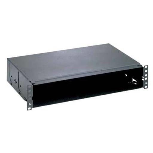 [PANDUIT_FMT2] Panduit Panel de Distribución de Fibra Óptica, Acepta 8 Casetes QuickNet o Placas FAP/FMP con Panel CFAPPBL2 (No Incluido), Bandeja Fija, Hasta 192 Fibras, Color Negro, 2UR