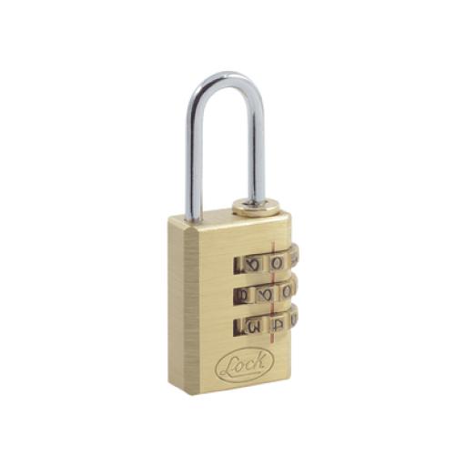 [LOCK_SYS-10CA] LOCK Candado de Latón de Combinación Maletero Programable/ Medida 20 mm / Nivel de seguridad 3 / Discos Programables.