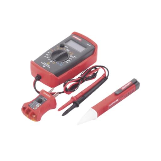 [AMPROBE_PK-110] AMPROBE KIT Básico de Multímetro Digital, Detector de Tensión sin Contacto, y Comprobador de Fase GFCI
