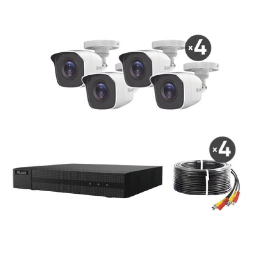 [HIKVISIONDIGITALTECHNOLOGY_HL24LQKITS-M(B)] Hikvision Digital Technology KIT TurboHD 1080p / DVR 4 canales / 4 Cámaras Bala de Metal / H.265+ / 1 Fuente de Poder Profesional / Accesorios de Instalación