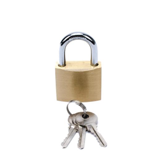 [PRECISION_PST-A010-03] Precision Candado de Latón Cuerpo 40 x 40 mm Con 3 Llaves. Diam. de Perno: 6.2 mm