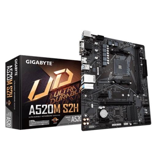 [GIGABYTE_A520M S2H] Gigabyte Tarjeta Madre Gigabyte AMD A520M AM4 Ryzen 5000/3000 2xDDR4 3200 64GB M.2 SATA-PCIe