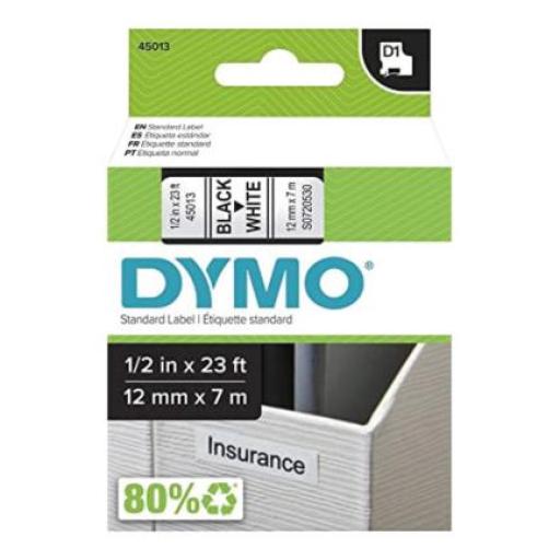 [BEROL_45013] Berol Etiquetas DYMO Estándar CTA Blanca Imp/Negro 1/2 1 Pza