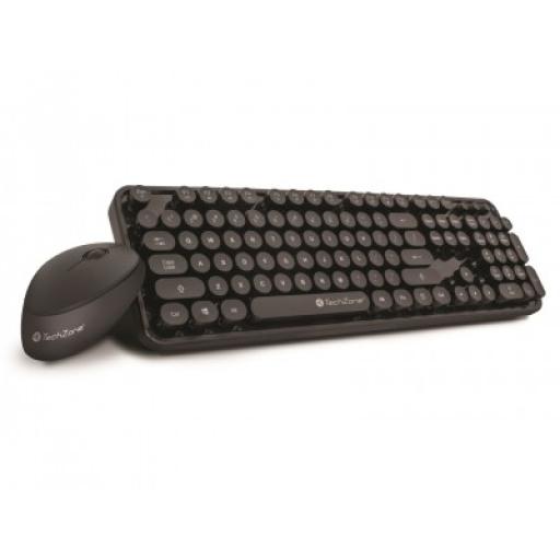 [TECHZONE_TZ19COMB01-INA] TechZone Teclado y Mouse Óptico Inalámbrico TECHZONE TZ19COMB01-INA