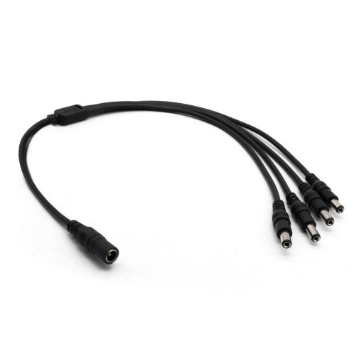 [BROBOTIX_764762] Cable 5.5/2.1mm Hembra 4x 5.5/2.1mm Macho, 50cm, Brobotix Negro.