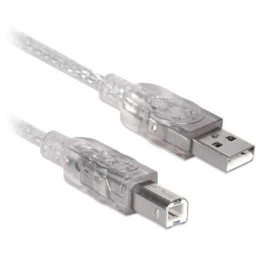 [BROBOTIX_150112] CABLE USB V2.0 TIPO A - TIPO B BRobotix TRANSLÚCIDO 1.8 m.