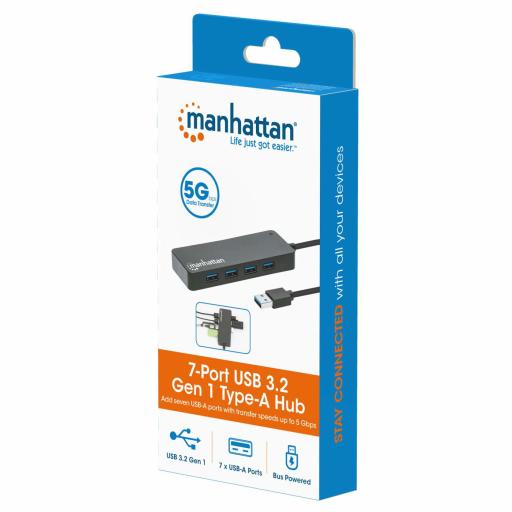 [MANHATTAN_168403] Hub USB con 7 puertos USB-A 3.2 Manhattan.