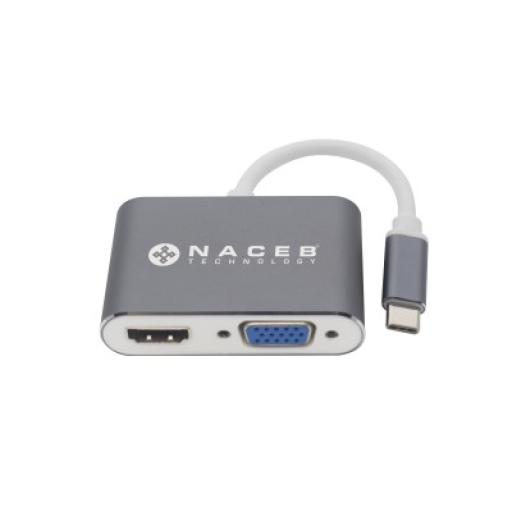 [NACEBTECHNOLOGY_NA-0113] Naceb Technology Adaptador Tipo C a HDMI+VGA Naceb Technology NA-0113