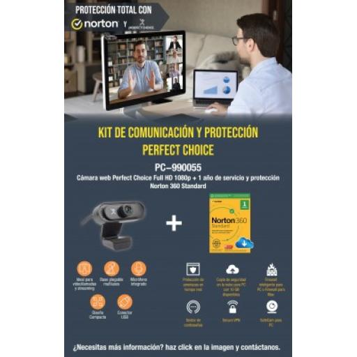 [PERFECTCHOICE_PC-990055] Perfect Choice Kit Cámara Web + Antivirus PERFECT CHOICE PC-990055