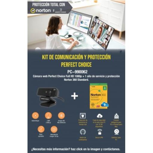 [PERFECTCHOICE_PC-990062] Perfect Choice Kit Cámara Web Autofocus + Antivirus PERFECT CHOICE PC-990062