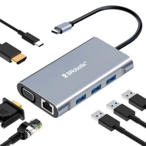 [BROBOTIX_6001202] BRobotix Docking 7 EN 1: USB V3.0 tipo C a USB V3.0 BROBOTIX 6001202