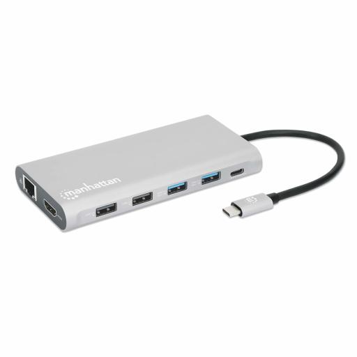 [MANHATTAN_130660] Docking Station USB-C Manhattan Gris.
