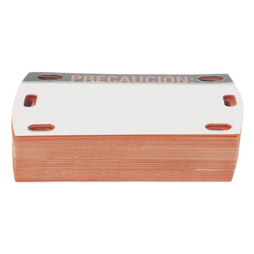 [LINKEDPROBYEPCOM_LP-EAL] LINKEDPRO BY EPCOM Etiqueta Autolaminada para Identificación de Fibra Optica Paquete de 25 piezas, Para Uso Interior/Exterior, Dimensiones de 90 x 50 mm, Color Negro con Naranja