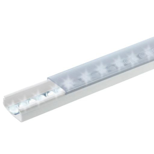 [THORSMAN_TMK-1020-TP2] Thorsman Difusor para tira LED con tapa transparente de PVC auto extinguible, ideal para colocar iluminación, 20 x 10mm, tramo de 1.53 m con cinta Autoadherible.