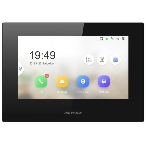 [HIKVISIONDIGITALTECHNOLOGY_DS-KH6320-LE1(B)] Hikvision Digital Technology Monitor IP Lite TOUCH 7" para Videoportero IP / Vídeo en Vivo / PoE Estándar / Apertura Remota / Llamada Entre Monitores / Audio de dos vías 