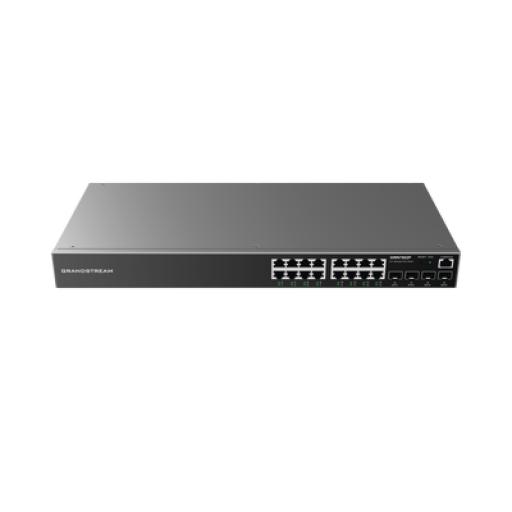 [GRANDSTREAMNETWORKS_GWN7802P] Grandstream Networks Switch Gigabit PoE+ Administrable / 16 puertos 10/100/1000 Mbps + 4 Puertos SFP Uplink / Hasta 240W / Compatible con GWN Cloud.