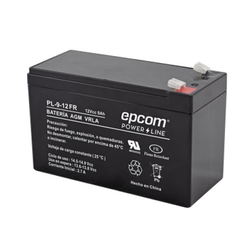 [EPCOM_PL-9-12FR] Epcom Batería 12 Vcc / 9 Ah / UL / Tecnología AGM-VRLA / Retardante a la flama / Para uso en equipo electrónico Alarmas de intrusión / Incendio/ Control de acceso / Video Vigilancia / Terminales tipo F1 / Cargador recomendado CHR-80.