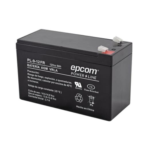 [EPCOM_PL-9-12FR] Epcom Batería 12 Vcc / 9 Ah / UL / Tecnología AGM-VRLA / Retardante a la flama / Para uso en equipo electrónico Alarmas de intrusión / Incendio/ Control de acceso / Video Vigilancia / Terminales tipo F1 / Cargador recomendado CHR-80.