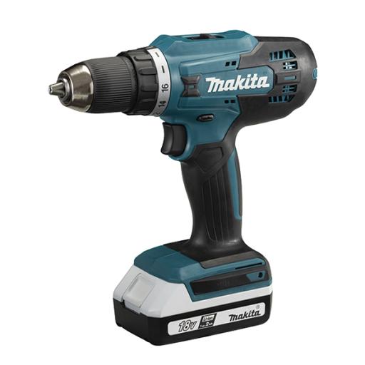 [MAKITA_DF488D004] Makita Taladro Inalámbrico SIN CARBONES, Broquero de 1/2", 1,700 RPM, 18V⎓, Torque: 40 N.m C/2 Bat. (1.5Ah) y Cargador.