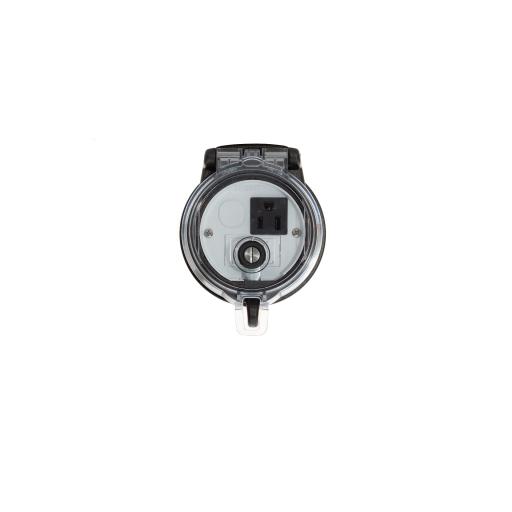 [PANDUIT_DAP3BC-S0] Panduit Dispositivo Circular de Puertos de Acceso a Datos, Con Dos Espacios Para Módulos Mini-Com y Un Receptáculo NEMA 5-15R, Protección IP66, de 3" de Diámetro