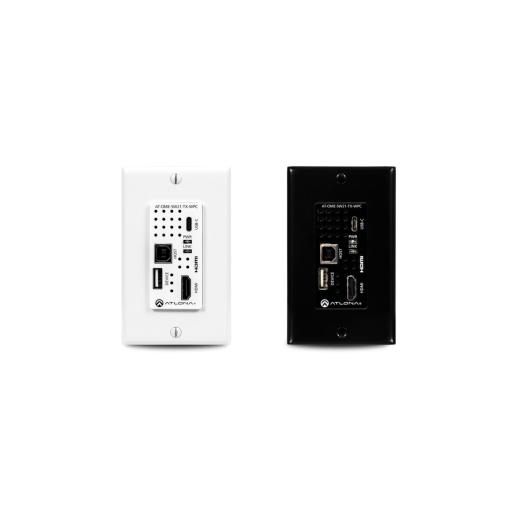 [ATLONA_AT-OME-SW21-TX-WPC] ATLONA Placa de pared con Switcher y Transmisor HDBaseT con entradas HDMI y USB-C con concentrador USB para integración de AV