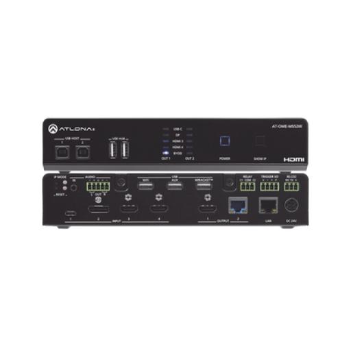 [ATLONA_AT-OME-MS52W] ATLONA OMEGA 4K/UHD Switch matriz 5×2 con USB y enlace inalámbrico