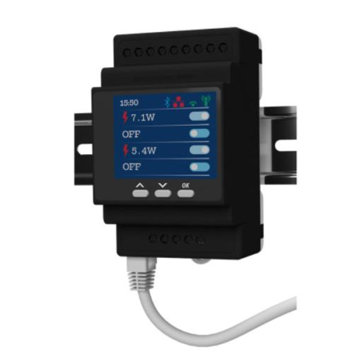 [SHELLY_SHELLYPRO4PM] SHELLY Relevador inalámbrico WIFI y Ethernet / 4 canales inteligentes / 16A por canal, 110-230 V /montaje riel DIN