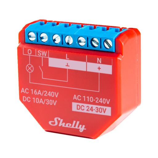[SHELLY_SHELLYPLUS1PM] SHELLY Relevador inalámbrico inteligente 16A, 110-230 V, compatible con asistente de voz Alexa, Google Home