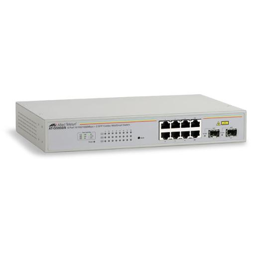 [ALLIEDTELESIS_AT-GS950/8-10] Allied Telesis Switch WebSmart con 8 port 10/100/1000TX, 2 x 100/1000 SFP (ECO version)