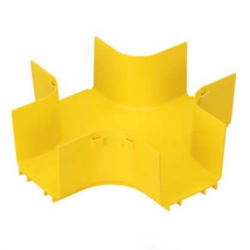 [PANDUIT_FRFWC4X4LYL] Panduit Accesorio de 4 Vías Horizontal, Con Ángulos a 90º, Para Canaletas FiberRunner™ 4X4, Color Amarillo