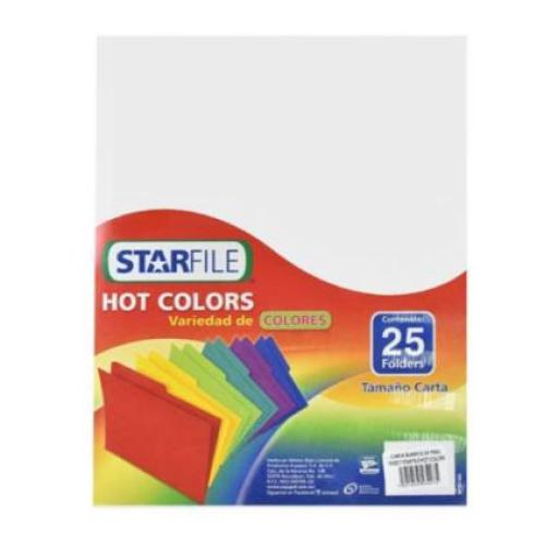 [STARFILE_PH0217] STARFILE Folder StarFile Hot Colors Tamaño Carta Color Blanco 25 Pzas