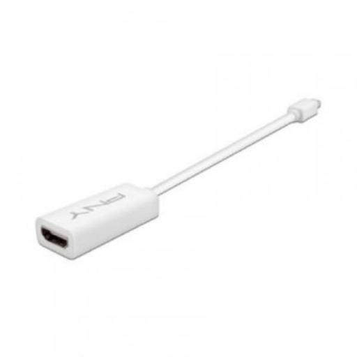 [PNY_DP-HDMI-SINGLE-PCK] Adaptador PNY Mini DisplayPort (Macho) a HDMI (Hembra) Blanco
