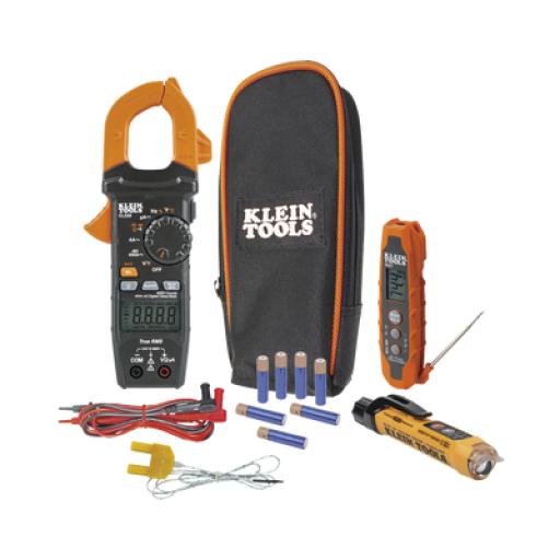 [KLEINTOOLS_CL320KIT] Klein Tools Kit de Prueba Eléctrica HVAC para Aire Acondicionado, Calefacción, Minisplits, etc. Medición de Voltaje CA/CC, Resistencia, Frecuencia, Capacitancia, Diodos, Temperatura, Ciclo, Micro Amperios CC.