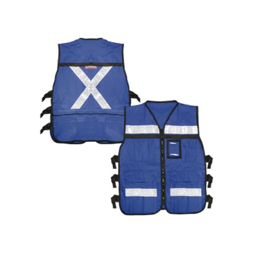 [SURTEK_SYS-USC-H43] Surtek Chaleco Reflejante con 6 Bolsas Externas / 6 Broches ajustables / Talla Extra Grande.