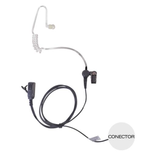 [TXPRO_TXEHK04AV2] TX PRO Micrófono - audífono de solapa con tubo acústico transparente para KENWOOD PKT23K con tubo acústico de PU (grado médico)