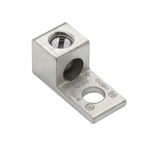 [HUBBELL_HUB-KA6U] Hubbell Terminal Universal de Aluminio/ 1 Orificio para Calibre  14- 6 AWG / Perno de 1/4" / AL-CU Estañado.