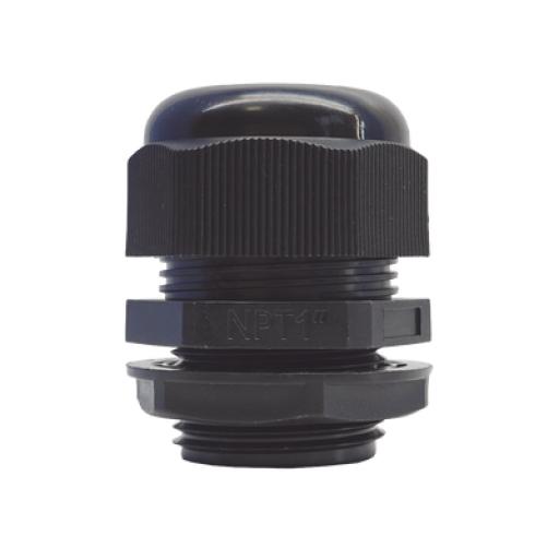 [TXPRO_TXG-PG-100NBK] TX PRO Conector Plástico Negro Tipo Glándula para Rosca NPT 1"