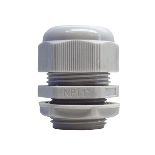 [TXPRO_TXG-PG-100N] TX PRO Conector Plástico Blanco Tipo Glándula para Rosca NPT 1" 