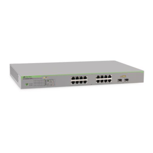 [ALLIEDTELESIS_AT-GS950/16PS-10] Allied Telesis Switch PoE+ Gigabit WebSmart de 16 puertos 10/100/1000 Mbps (2 x Combo) + 2 puertos gigabit SFP (Combo), 185 W