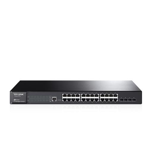 [TPLINK_T2600G-28TS] TPLINK Switch JetStream Gigabit administrable Capa 2, 24 puertos 10/100/1000 Mbps + 4 puertos SFP