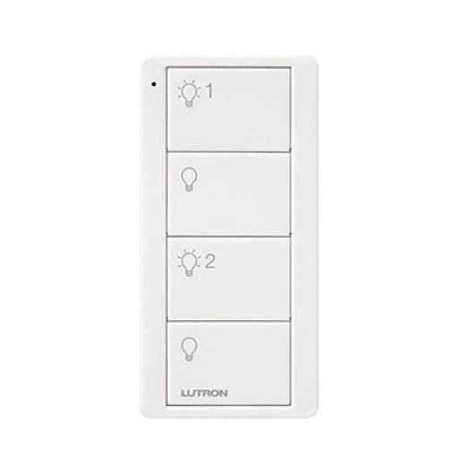 [LUTRON_PJ24BWHL21P] Lutron Control remoto PICO 4 botones  2 grupos de encender/apagar. Complemente con un switch on/off o atenuador, Caseta, RA2, RadioRa2