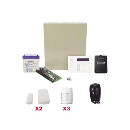 [HONEYWELLHOMERESIDEO_VISTA48PLUSMINI/6160RF] HONEYWELL HOME RESIDEO Kit inalámbrico de panel VISTA48 con teclado 6160RF receptor inalámbrico, 2 contactos 5800MINI, 3 PIR 5800PIR, 1 Control remoto 58344, Bateria y transformador