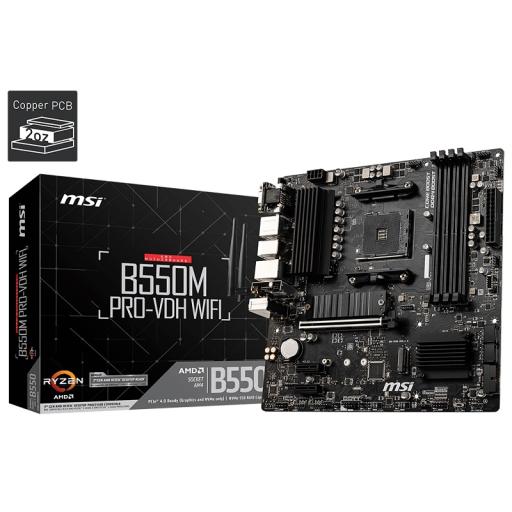 [MSI_B550M PRO VDH WIFI] MSI TARJETA MADRE MSI B550M PRO VDH WIFI SOC AM4 MATX HDMI, DDR4