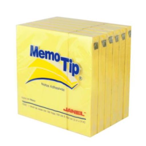 [JANEL_6560303204] Janel Notas Adhesivas Janel Memo Tip Cubo 3x3" Block de 400 Hojas Color Amarillo