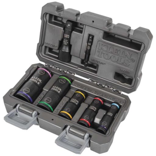 [KLEINTOOLS_66070] Klein Tools Juego de Dados de Impacto de 7 piezas, Medidas: 3/8 x 7/16'', 1/2 x 9/16'', 5/8 x 11/16'', 3/4 x 13/16'', y 7/8 x 15/16''